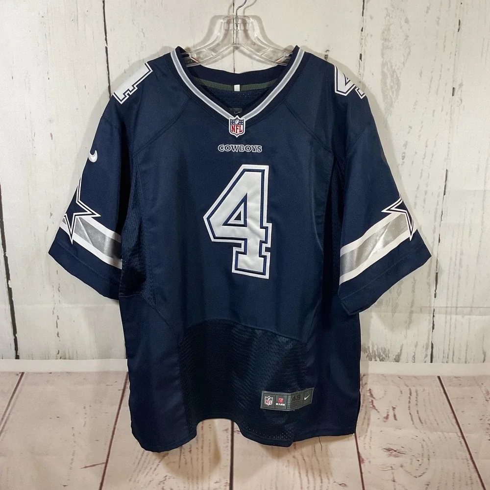 Dallas Cowboys Nike NFL On Field Jersey Size 48 Dak‎ Prescott 4 Stitched Blue
